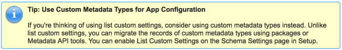 custom settings list type caveat